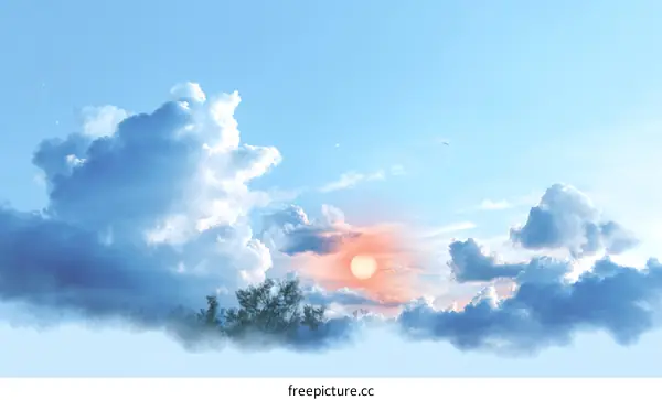 Beautiful Sky with Clouds and Sunset