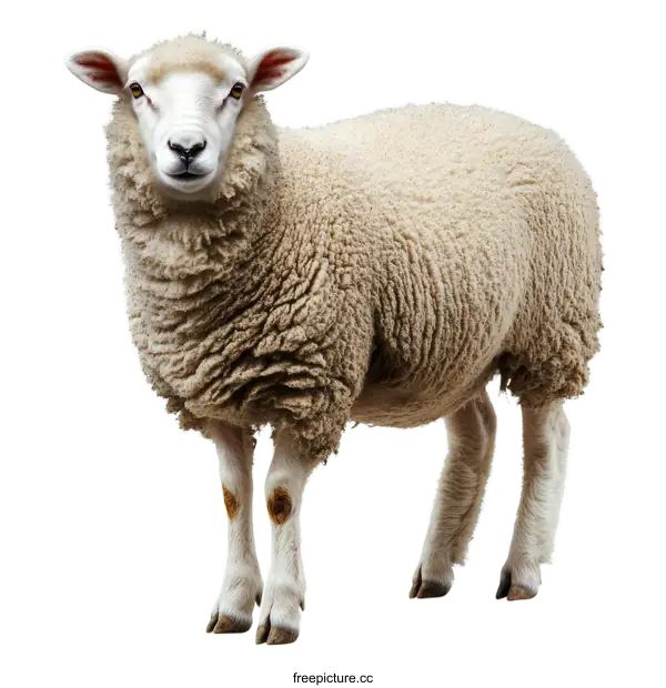 [Transparent Background PNG]Sheep Portrait Against White Background