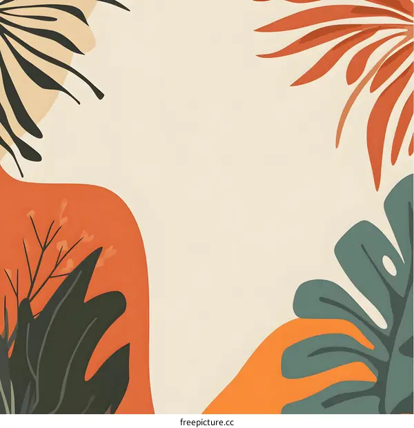 Abstract Tropical Leaves Design Background