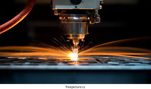Industrial Laser Cutting Machine in Action