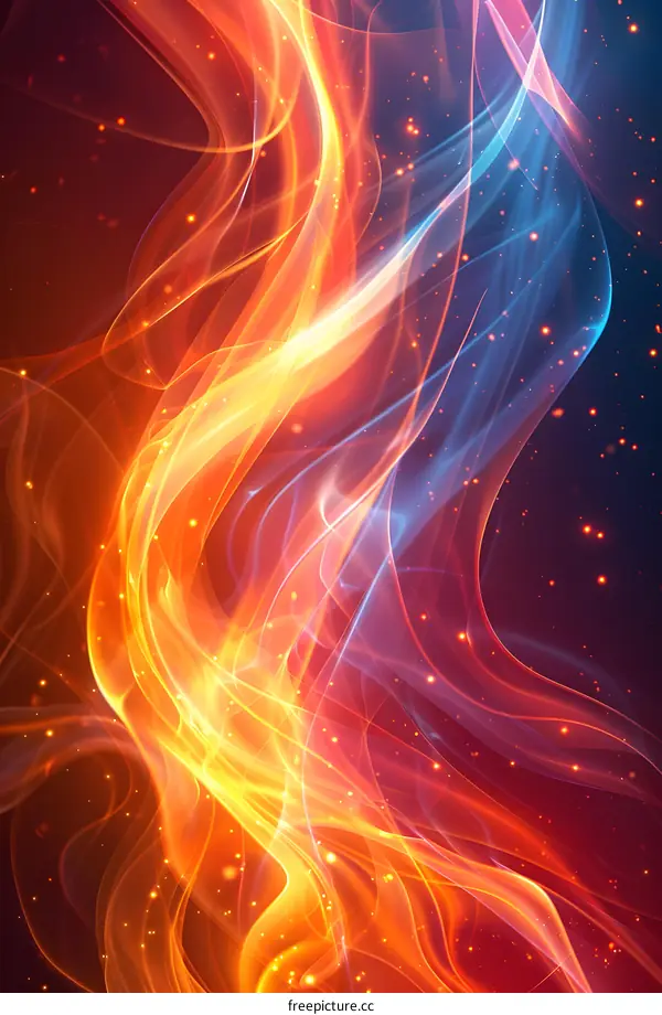 Abstract Red and Blue Fire Background