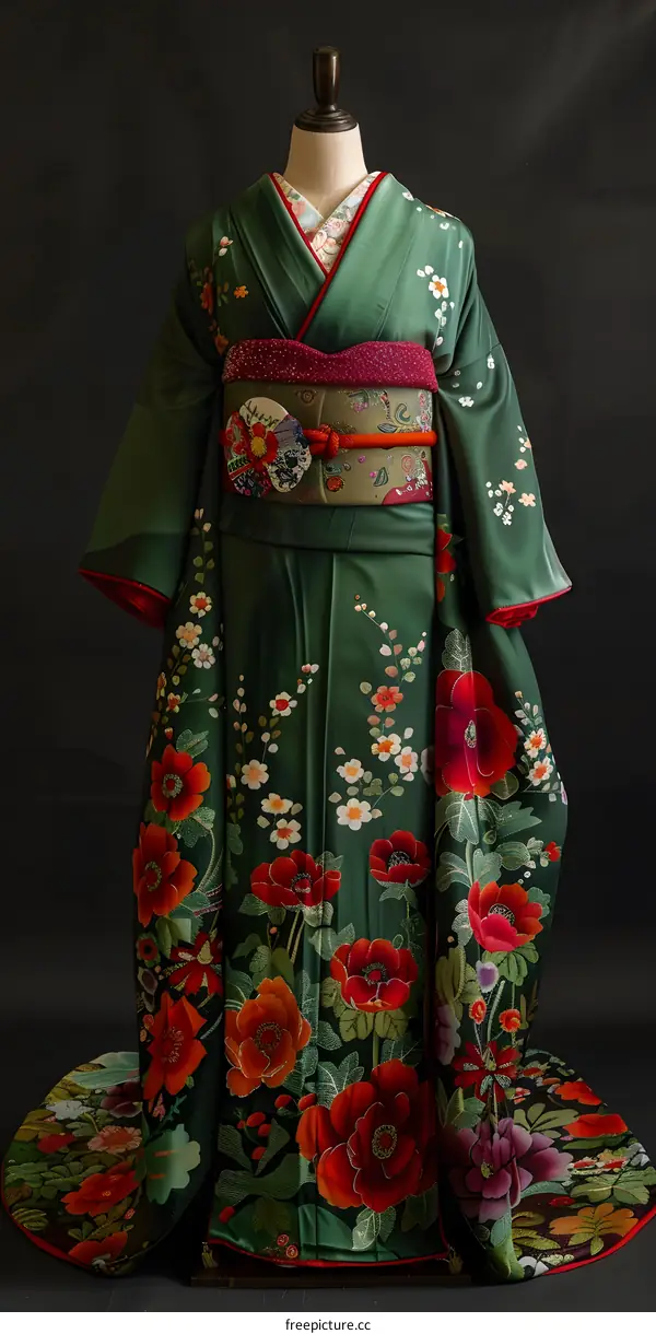 A kimono with a floral pattern