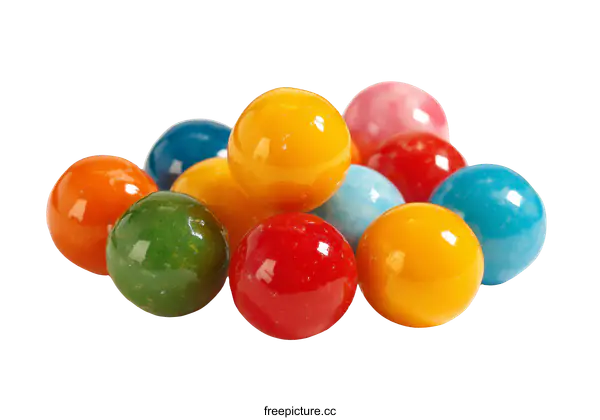 [Transparent Background PNG]Colorful Gummy Candy Balls on White Background