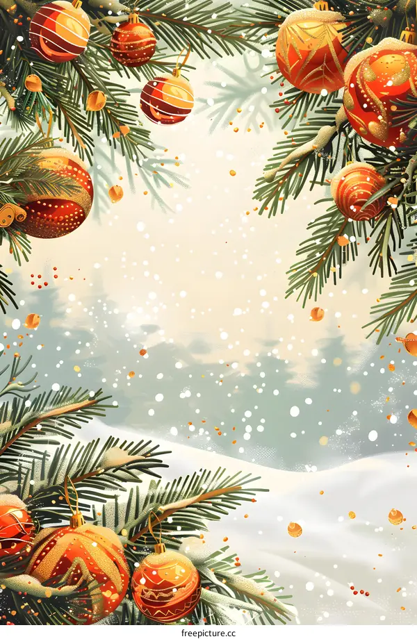 Christmas tree branches decorated for Christmas