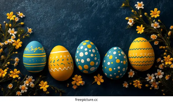 Easter Eggs Decorated with Flowers