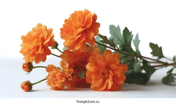 Beautiful Orange Flowers Bouquet Close-up