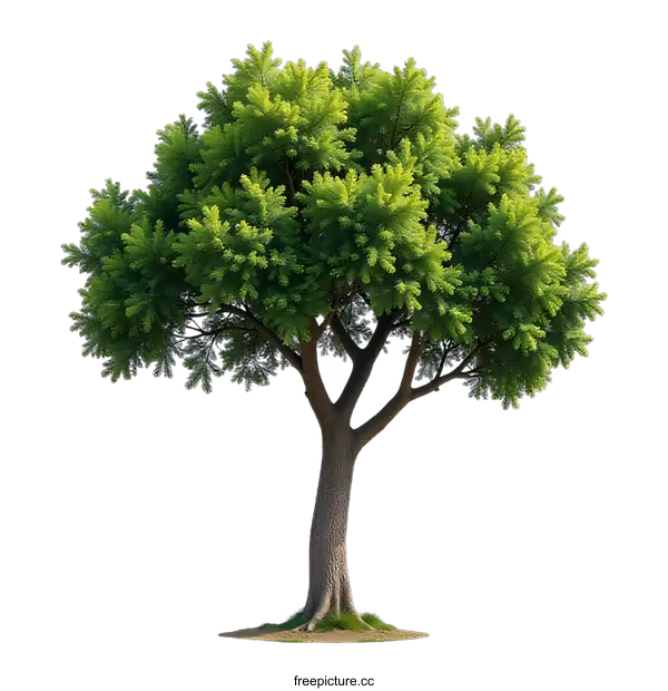[Transparent Background PNG]Isolated Green Tree with Lush Foliage