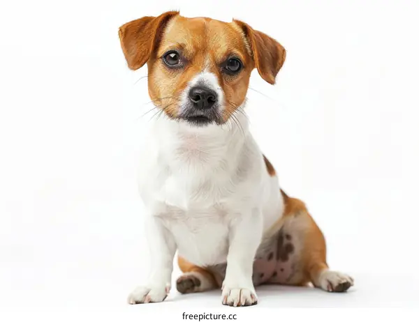 Cute Brown and White Jack Russell Terrier Sitting