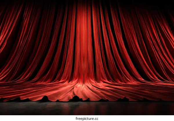 Red Stage Curtain Background Image