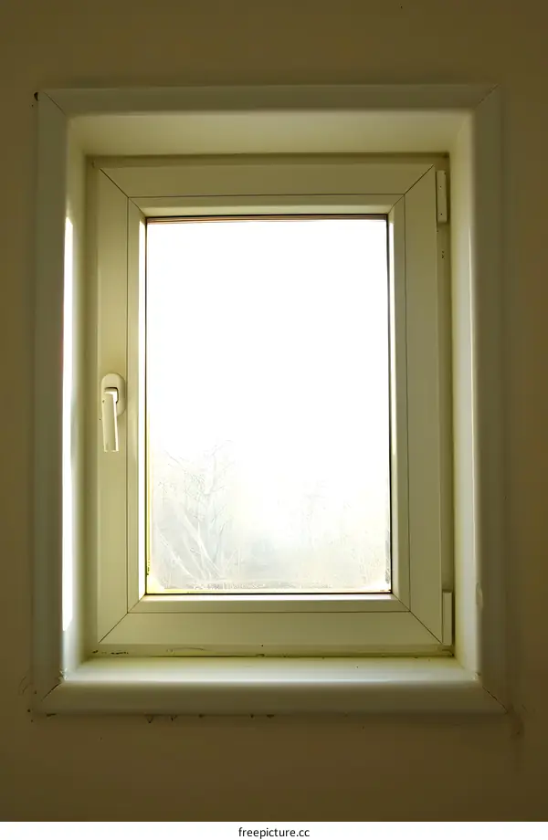 White Window With View Of Trees In The Distance