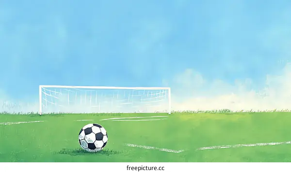 Football Field Under a Beautiful Blue Sky