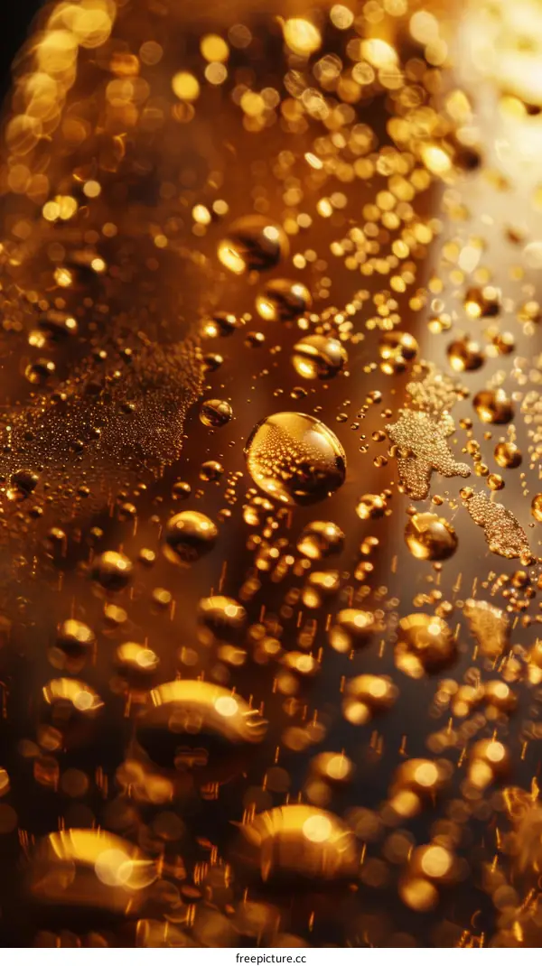 Close-up of water droplets on a brown surface