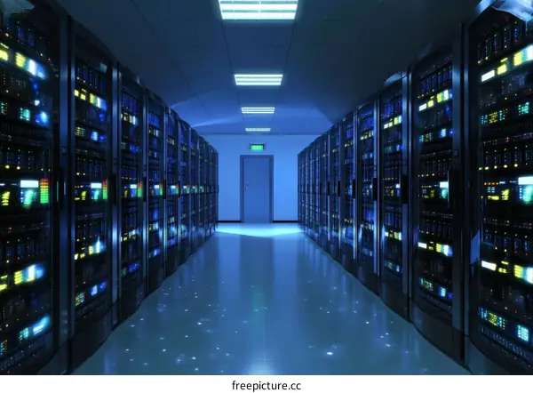 Modern Server Room Interior Design with Technology