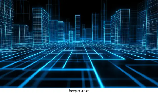Digital Cityscape Futuristic Architecture Illustration