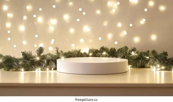 Christmas Scene Empty Display Podium