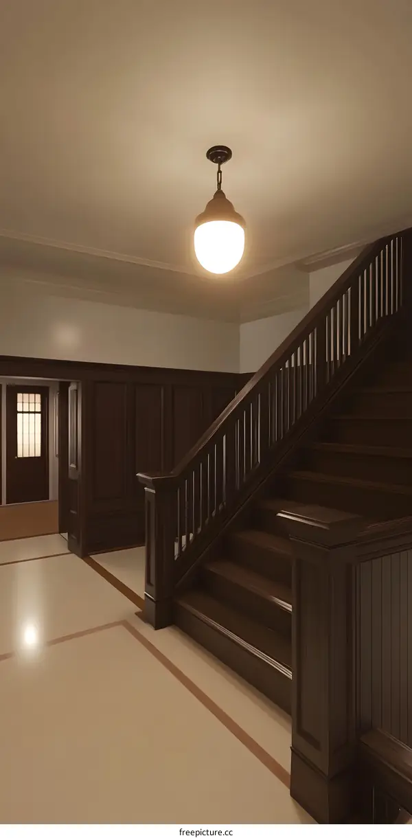 Dark Wood Staircase Interior Design