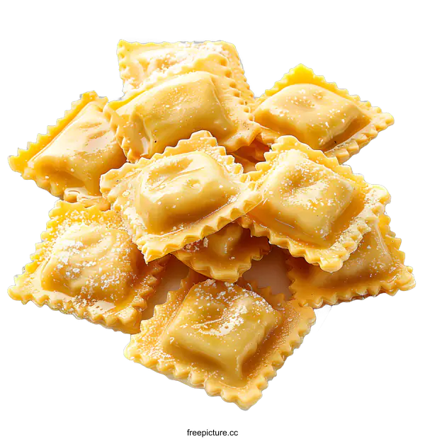 [Transparent Background PNG]Ravioli Pasta Isolated on White Background