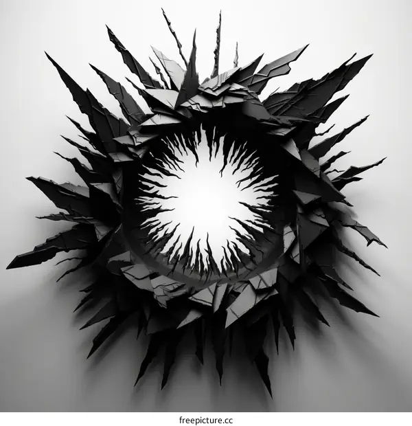 3D rendering of a black and white abstract flower