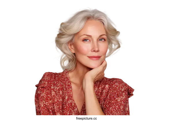 [Transparent Background PNG]Elegant Mature Woman Portrait