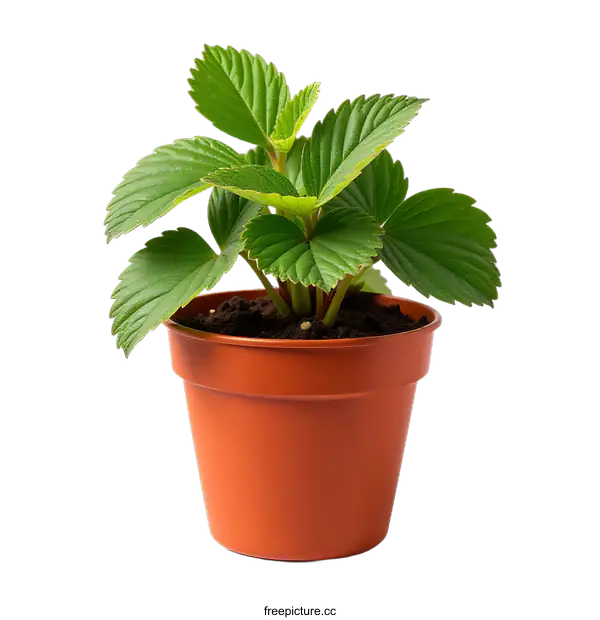 [Transparent Background PNG]Green Plant in a Clay Pot on transparent background