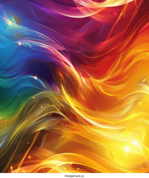 Abstract Colorful Wavy Fractal