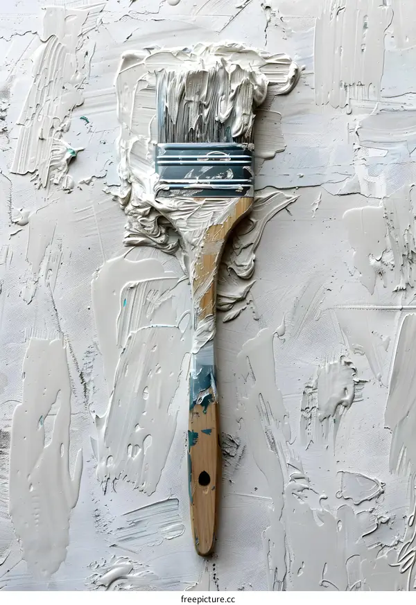 White Paint Brush On White Background