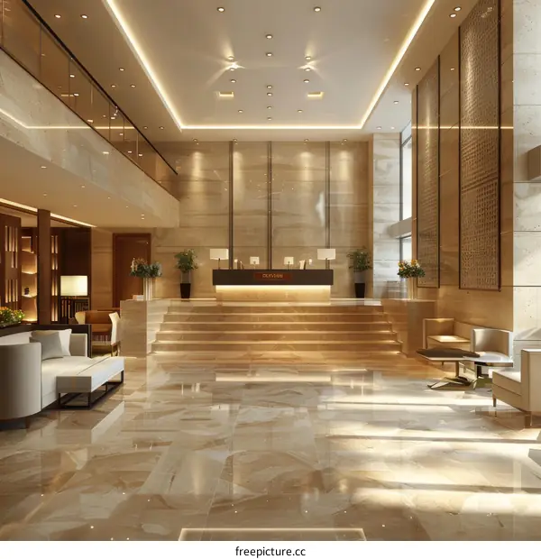 Luxurious Hotel Lobby with Modern Interior
