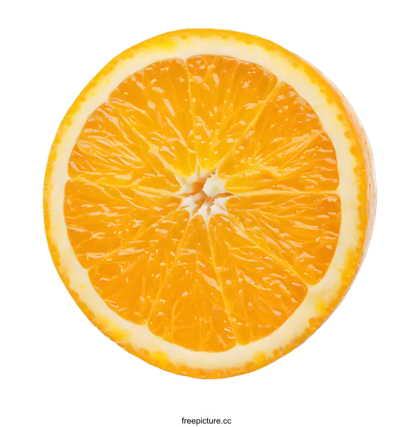 [Transparent Background PNG]Fresh Orange Slice Isolated On White Background