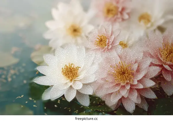 Beautiful Water Lilies in a Pond