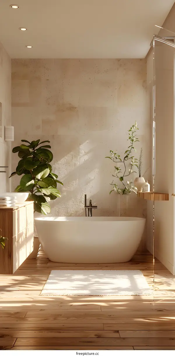 Modern Bathroom Interior Design with Plants