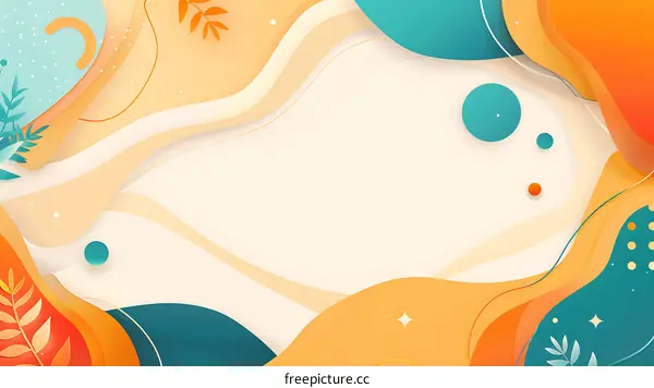 Abstract Paper Cut Background With Orange and Green Colors