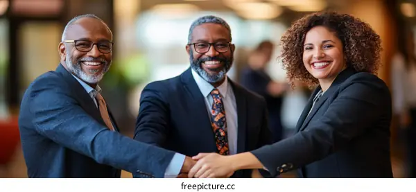 Business Professionals Networking in Modern Office