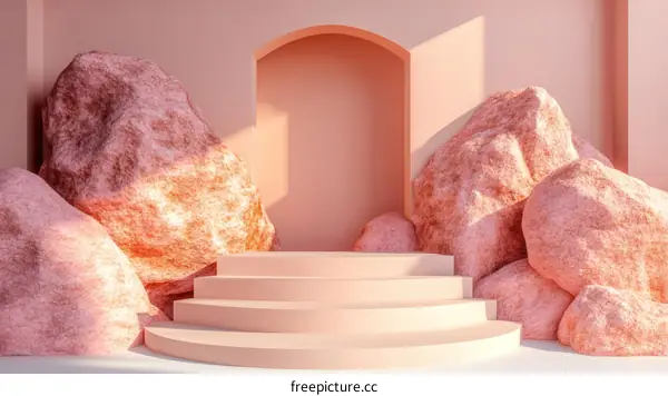 Pink Rock Aesthetic Display Pod