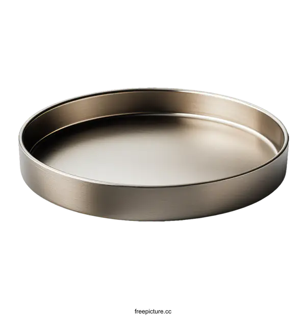 [Transparent Background PNG]Modern Brushed Metal Round Tray