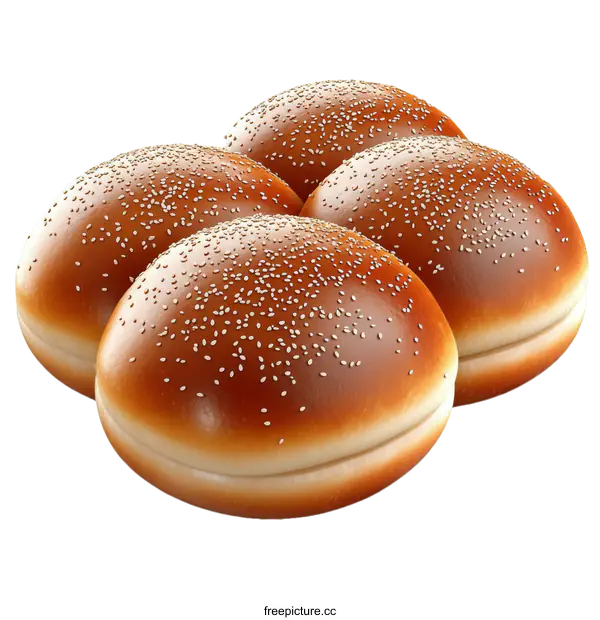 [Transparent Background PNG]Three Delicious Burger Buns
