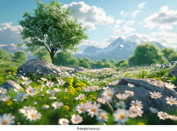 Tranquil Mountain Valley Nature's Beauty