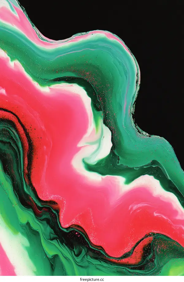 Abstract Colorful Liquid Painting
