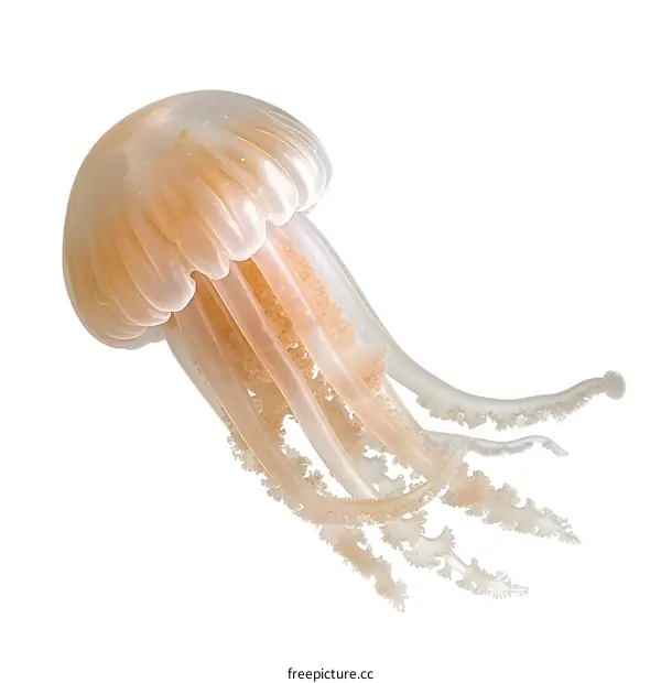 A jellyfish with a white background