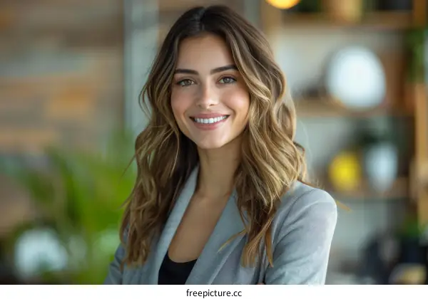 Portrait of a beautiful young woman smiling