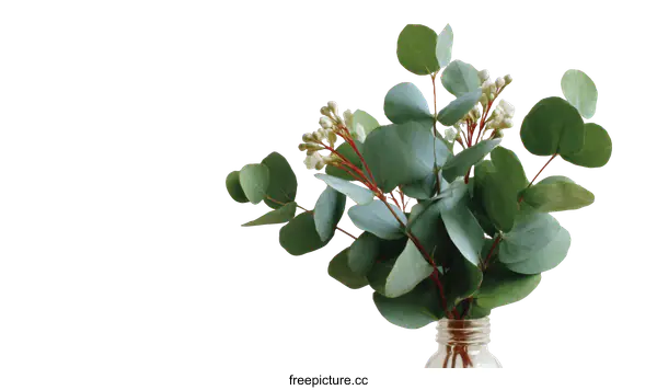 [Transparent Background PNG]Fresh Eucalyptus Arrangement in Vase