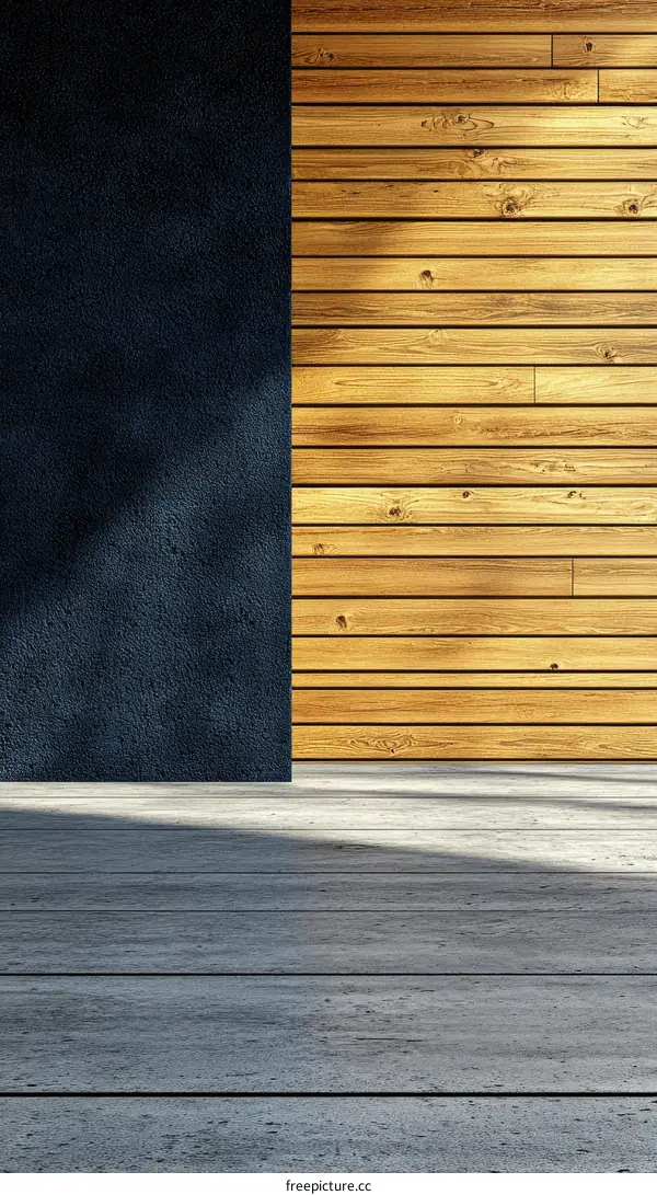 Modern Interior Design with Wood and Concrete