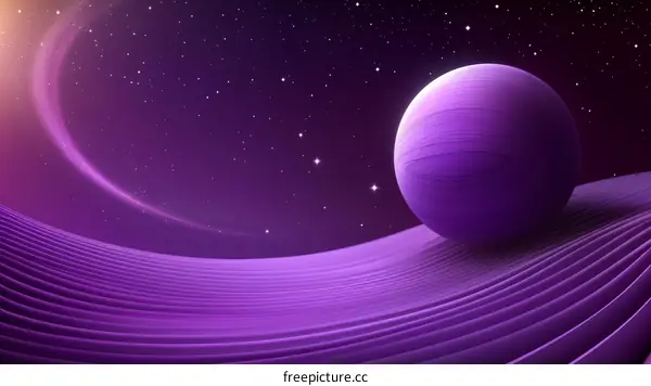 Purple Abstract Space Scene with Orb