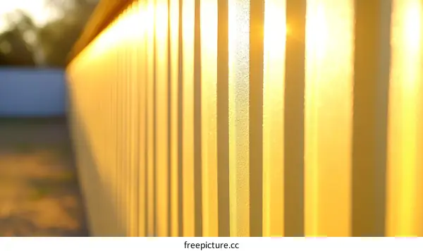 Golden Sunset Metal Fence Detail