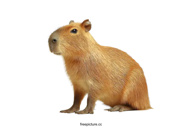[Transparent Background PNG]Capybara Portrait on White Background