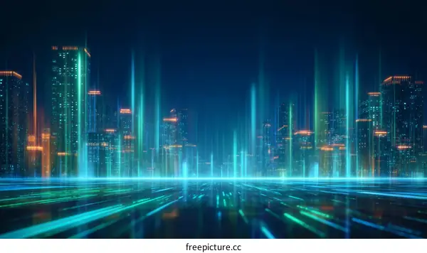 Futuristic Cityscape at Night