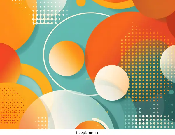 Abstract Geometric Background With Colorful Circles