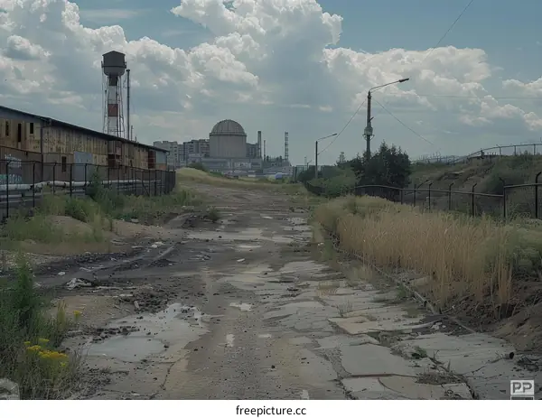 An abandoned road near the Chernobyl nuclear power plant