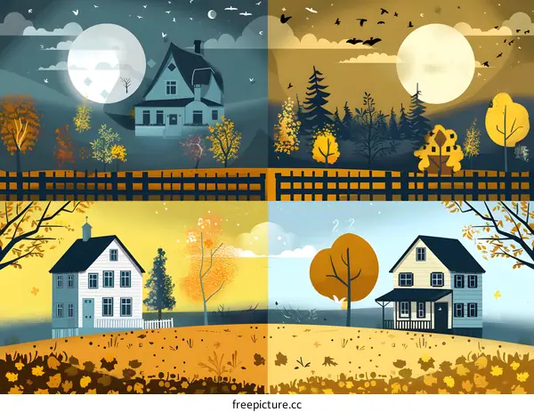 Four Seasons of a House