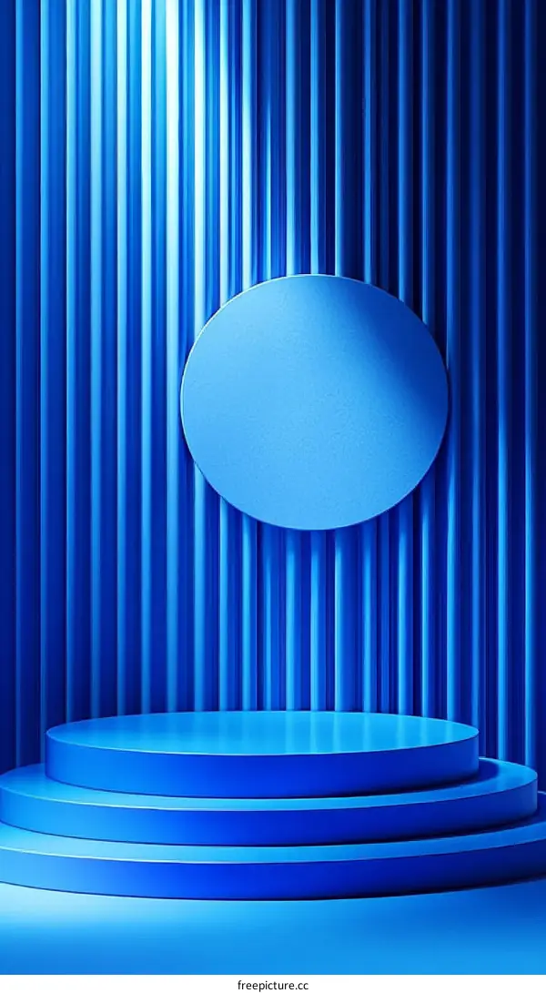 Blue Geometric Product Display Stage