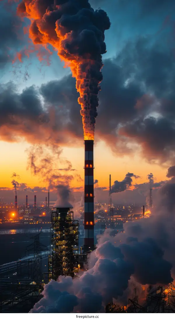 Dark Smoke Emissions from a Factory